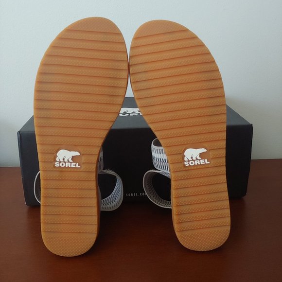 SOREL Ella Dove Leather Cross Ankle Sandals Size 9 NIB - Picture 5 of 8